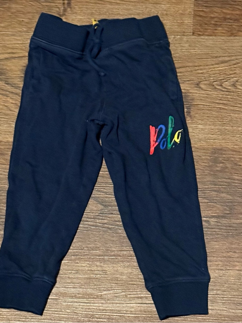 Polo by Ralph Lauren Navy Joggers with Multicolor Script